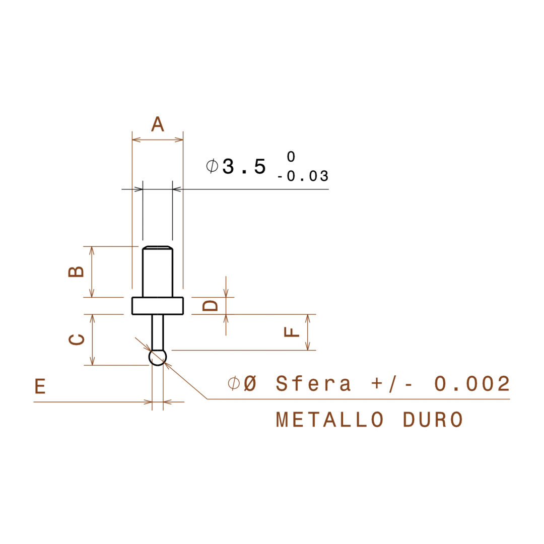 5 Tastatori Per Comparatori - Filetto M2.5, Lunghezze 10/20/30/40/50mm, Puntalino Piatto - Foto 11