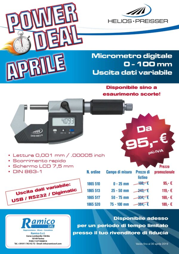 Helios Preisser Power Deal Aprile 2020 Ramico Torino Strumenti Misura