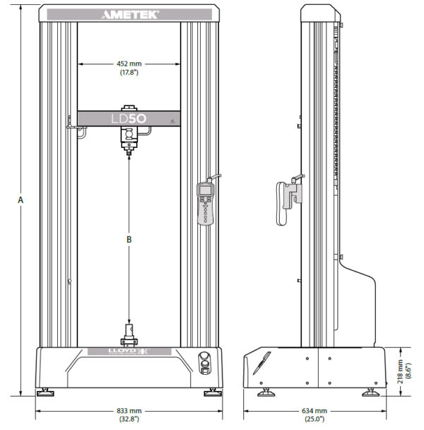 LLOYD LD50 Caratteristiche Tecniche Macchine di prova universali Ramico Strumenti Misura Torino